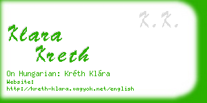 klara kreth business card